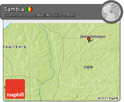 Physical 3D Map of Sambia