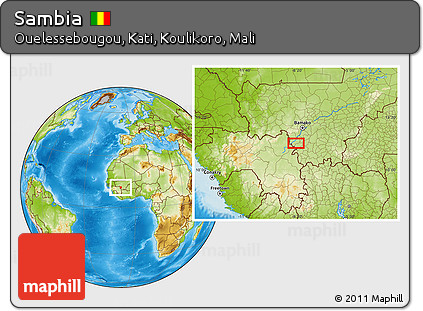 Physical Location Map of Sambia