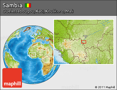 Physical Location Map of Sambia