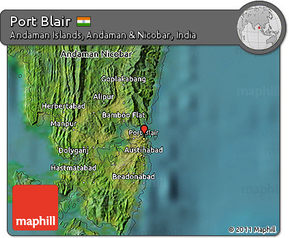 Satellite 3D Map of Port Blair