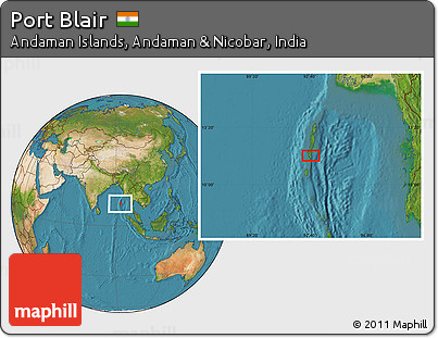 Free Satellite Location Map of Port Blair