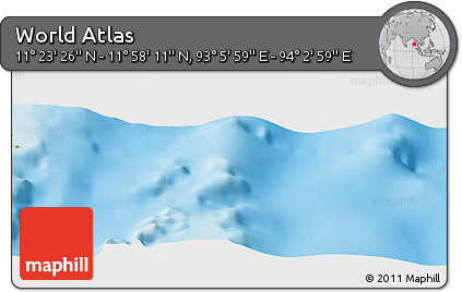 Physical Panoramic Map of the Area around 11° 40' 49" N, 93° 34' 29" E
