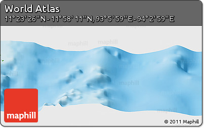 Physical Panoramic Map of the Area around 11° 40' 49" N, 93° 34' 29" E