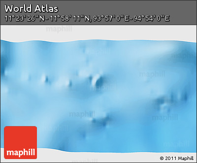 Physical 3D Map of the Area around 11° 40' 49" N, 94° 25' 30" E