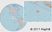 Gray Location Map of the area around 11° 40' 49" N, 95° 7' 30" W, hill shading