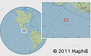 Savanna Style Location Map of the area around 11° 40' 49" N, 95° 7' 30" W, hill shading