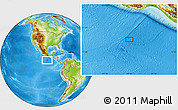 Physical Location Map of the area around 11° 40' 49" N, 97° 40' 30" W