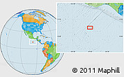 Political Location Map of the area around 11° 40' 49" N, 97° 40' 30" W