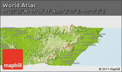 Physical Panoramic Map of the Area around 11° 40' 49" N, 99° 31' 30" E