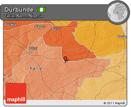 Political 3D Map of Durbunde