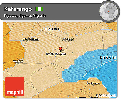 Political 3D Map of Kafarango