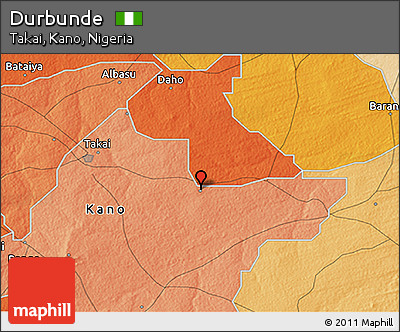 Political 3D Map of Durbunde