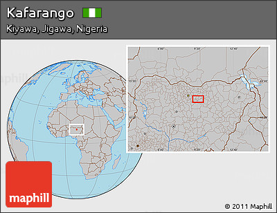 Gray Location Map of Kafarango