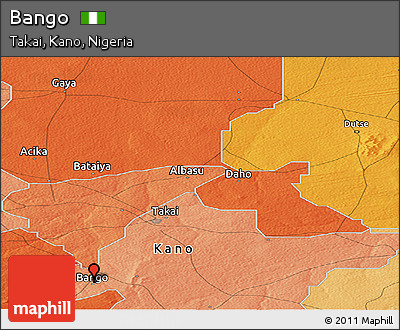 Political Panoramic Map of Bango