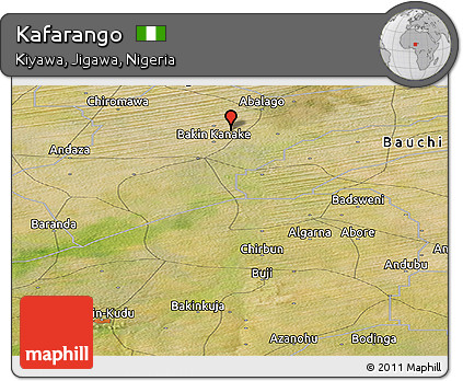 Satellite Panoramic Map of Kafarango