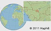 Savanna Style Location Map of the area around 11° 40' 49" N, 9° 16' 30" W