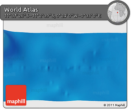 Shaded Relief 3D Map of the Area around 11° 20' 3" S, 0° 4' 30" E