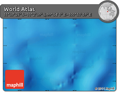 Physical Map of the Area around 11° 20' 3" S, 100° 22' 30" E