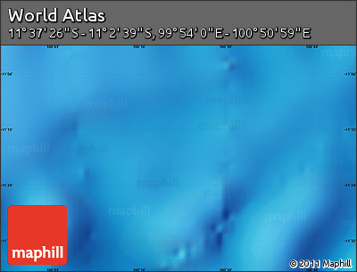 Physical Map of the Area around 11° 20' 3" S, 100° 22' 30" E