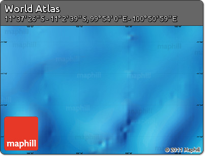 Physical Map of the Area around 11° 20' 3" S, 100° 22' 30" E