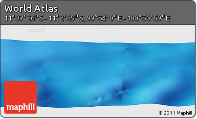Physical Panoramic Map of the Area around 11° 20' 3" S, 100° 22' 30" E
