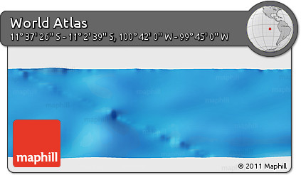 Shaded Relief Panoramic Map of the Area around 11° 20' 3" S, 100° 13' 29" W