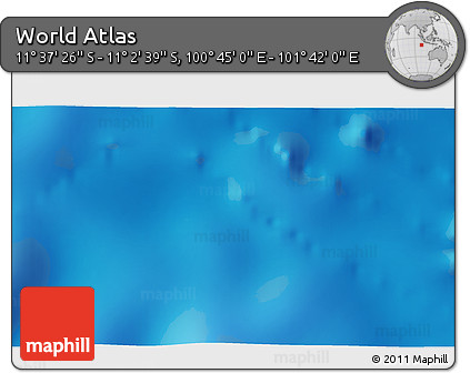 Shaded Relief 3D Map of the Area around 11° 20' 3" S, 101° 13' 29" E