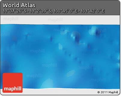 Shaded Relief 3D Map of the Area around 11° 20' 3" S, 101° 13' 29" E