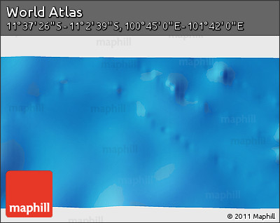 Shaded Relief 3D Map of the Area around 11° 20' 3" S, 101° 13' 29" E