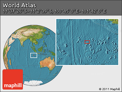Satellite Location Map of the Area around 11° 20' 3" S, 101° 13' 29" E