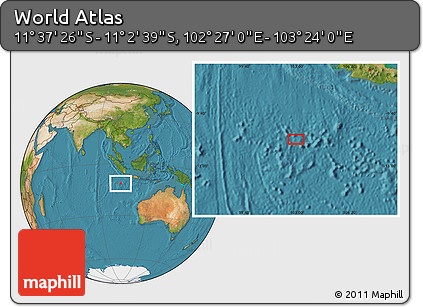 Satellite Location Map of the Area around 11° 20' 3" S, 102° 55' 30" E