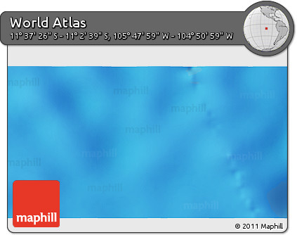 Physical 3D Map of the Area around 11° 20' 3" S, 105° 19' 29" W