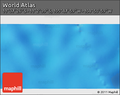 Physical 3D Map of the Area around 11° 20' 3" S, 105° 19' 29" W