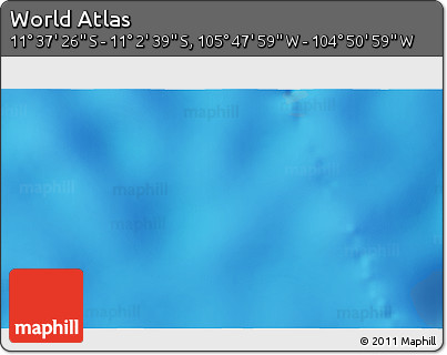 Physical 3D Map of the Area around 11° 20' 3" S, 105° 19' 29" W