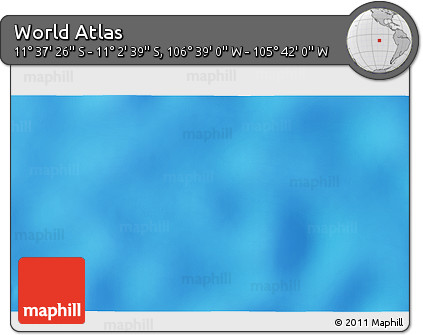 Shaded Relief 3D Map of the Area around 11° 20' 3" S, 106° 10' 30" W