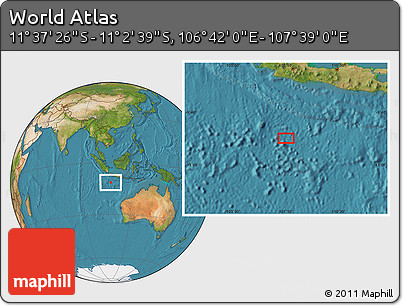 Satellite Location Map of the Area around 11° 20' 3" S, 107° 10' 30" E