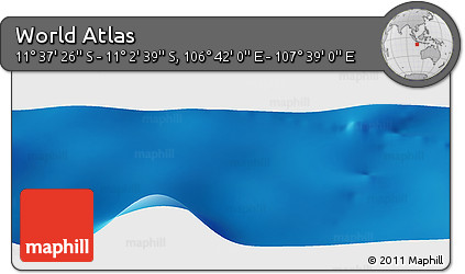 Physical Panoramic Map of the Area around 11° 20' 3" S, 107° 10' 30" E