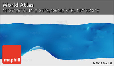 Physical Panoramic Map of the Area around 11° 20' 3" S, 107° 10' 30" E