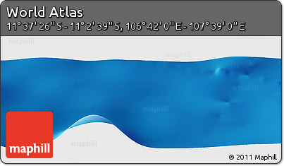Physical Panoramic Map of the Area around 11° 20' 3" S, 107° 10' 30" E
