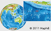 Physical Location Map of the area around 11° 20' 3" S, 108° 1' 30" E