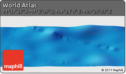 Physical Panoramic Map of the Area around 11° 20' 3" S, 108° 52' 30" E