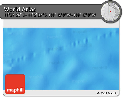 Physical 3D Map of the Area around 11° 20' 3" S, 108° 43' 29" W