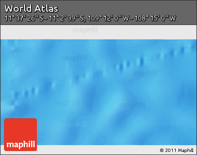 Physical 3D Map of the Area around 11° 20' 3" S, 108° 43' 29" W