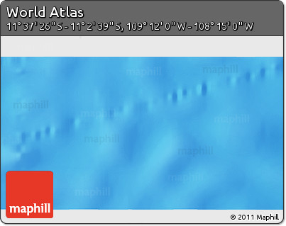 Physical 3D Map of the Area around 11° 20' 3" S, 108° 43' 29" W