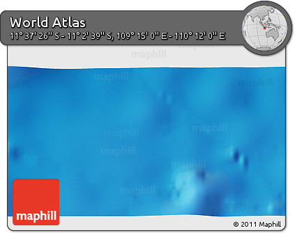 Shaded Relief 3D Map of the Area around 11° 20' 3" S, 109° 43' 29" E