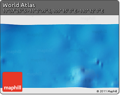Shaded Relief 3D Map of the Area around 11° 20' 3" S, 109° 43' 29" E