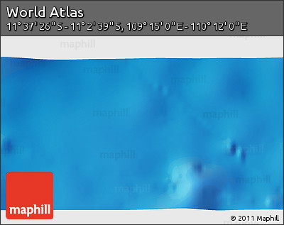 Shaded Relief 3D Map of the Area around 11° 20' 3" S, 109° 43' 29" E