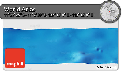 Physical Panoramic Map of the Area around 11° 20' 3" S, 109° 43' 29" E