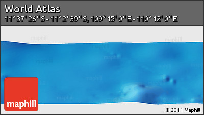 Physical Panoramic Map of the Area around 11° 20' 3" S, 109° 43' 29" E