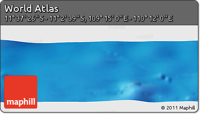 Physical Panoramic Map of the Area around 11° 20' 3" S, 109° 43' 29" E